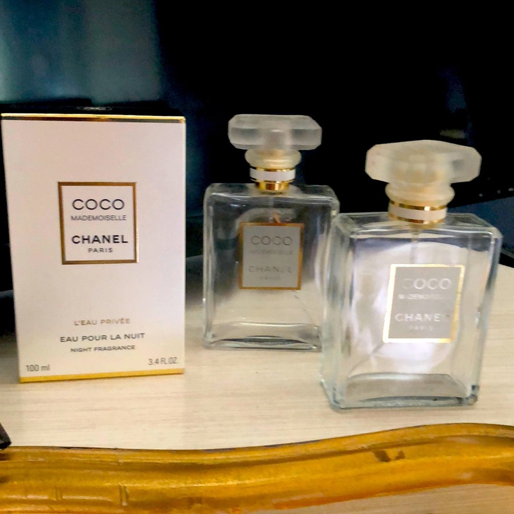 Chanel Mademoiselle's new empty Cologne box and two empty bottles like new
